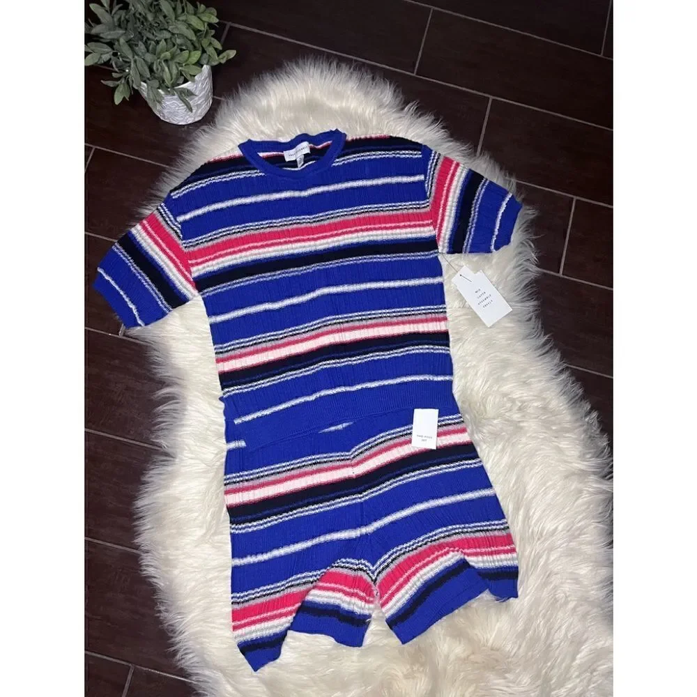 Free Assembly variegated ribbed sweater knit set sz XL